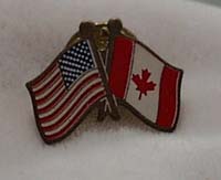 Canada / USA flag pin, great look