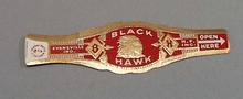 Black hawk Cigar Band, Red and Gold