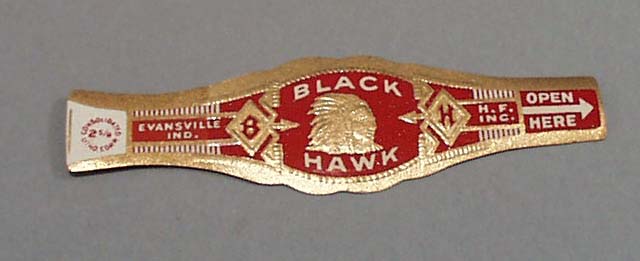 Black hawk Cigar Band, Red and Gold