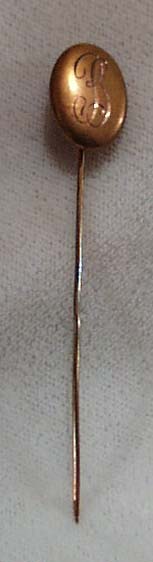 Vintage Gold stick pin with B monogram