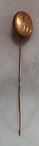 Vintage Gold stick pin with B monogram