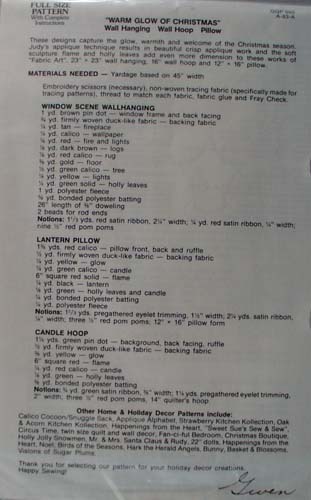 1982 Christmas Patterns from Gingham
