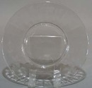 Crystal Plate with needle etch floral and leaf pattern