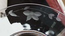 Crystal Plate with needle etch floral and leaf pattern