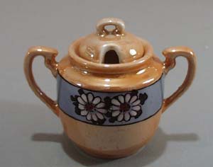 Lustre ware small sugar or condiment dish