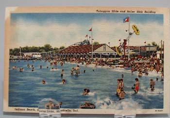 Toboggan Slide Indiana Beach Postcard