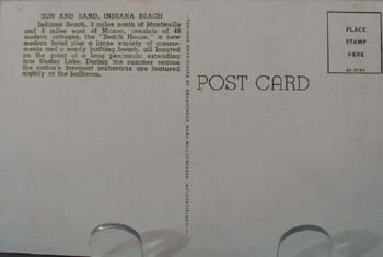 Sun & Sand Indiana Beach Postcard