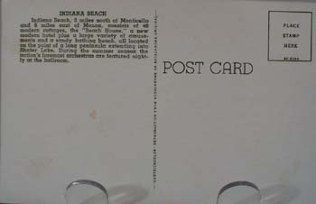 Indiana Beach Monticello In. Postcard
