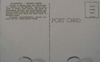 Boardwalk Indiana Beach Postcard.