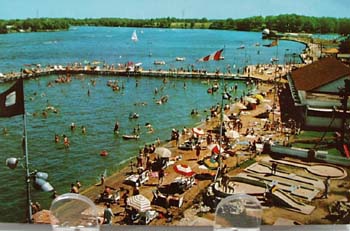 Beach Front Indiana Beach Postcard