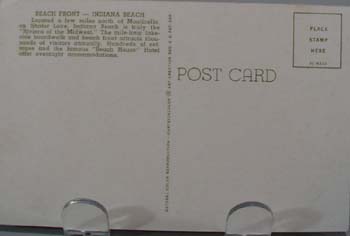 Beach Front Indiana Beach Postcard