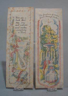 2 rice paper pastel bookmarks, nice designs