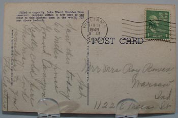 Boulder Dam & Black Canyon Post Card.