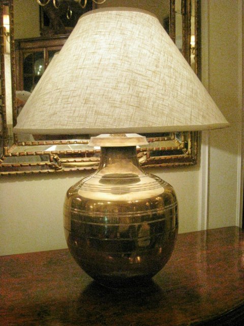 Pr. Contemporary Brass Lamps