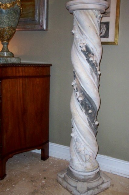 XIX Century French White Marble Pedestal
