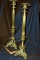 XIX Century Bronze Tall Candlesticks