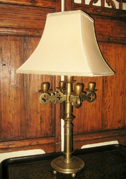 1920's Brass Candlestick Lamp