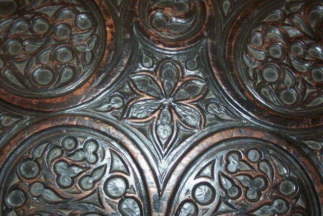 XVIII Century French Oak Gothic Trunk