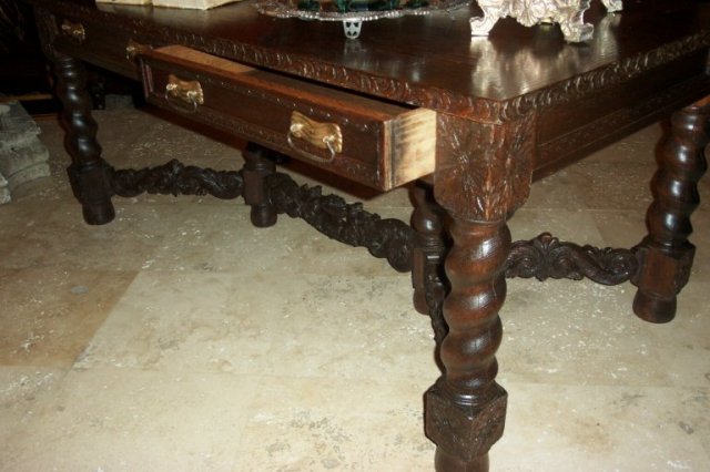 XIX Century Oak Portuguese Library Table