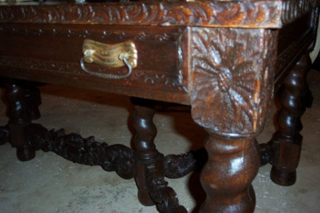 XIX Century Oak Portuguese Library Table