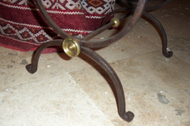 Iron and Marble Top Side Table
