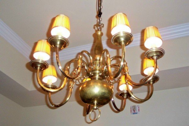 1930's Dutch Colonial Style Brass Chandelier
