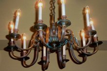 Ten-Light Bronze Chandelier