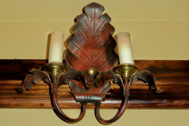 Four Pairs of Painted Brass Wall Sconces