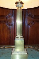 1900's French Bronze Column Lamp