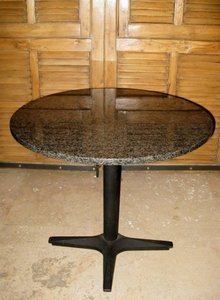 Mid Century Round Granite Top Table