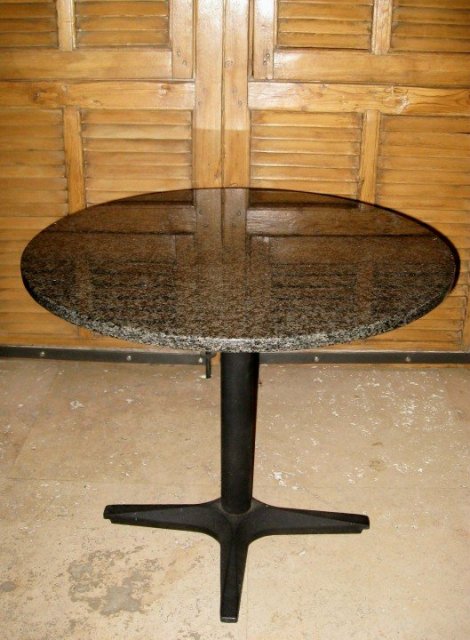 Mid Century Round Granite Top Table