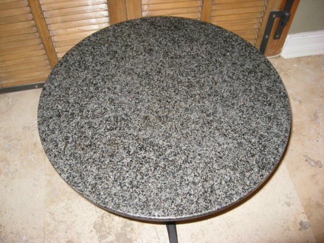 Mid Century Round Granite Top Table