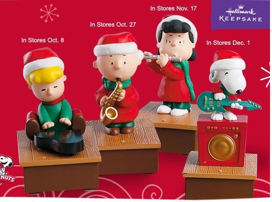 Hallmark 2011 Peanuts Christmas WIRELESS BAND of 4 Songs/motion