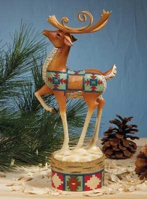 Jim Shore HOLIDAY MAGIC (Lodge REINDEER Prancing) Christmas Figurine