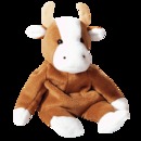 Ty BESSIE Beanie Baby Cow~ Brown & White Sitting Cow