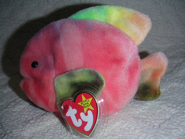 Authentic Ty CORAL Beanie Baby Fish MINT