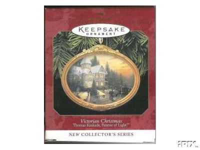 THOMAS KINKADE: Victorian Christmas Hallmark PORCELAIN 1997 Ornament 1st in Series