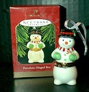 Porcelain Hinged Box- Snowman Hallmark 1997 Ornament