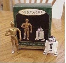 STAR WARS:C-3PO & R2-D2, 2 Mini Hallmark 1997 Ornaments