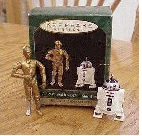 STAR WARS:C-3PO & R2-D2, 2 Mini Hallmark 1997 Ornaments