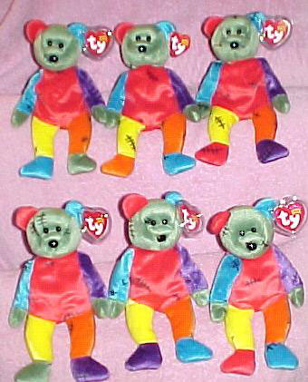FRANKENTEDDY Ty Halloween Beanie Baby Bear