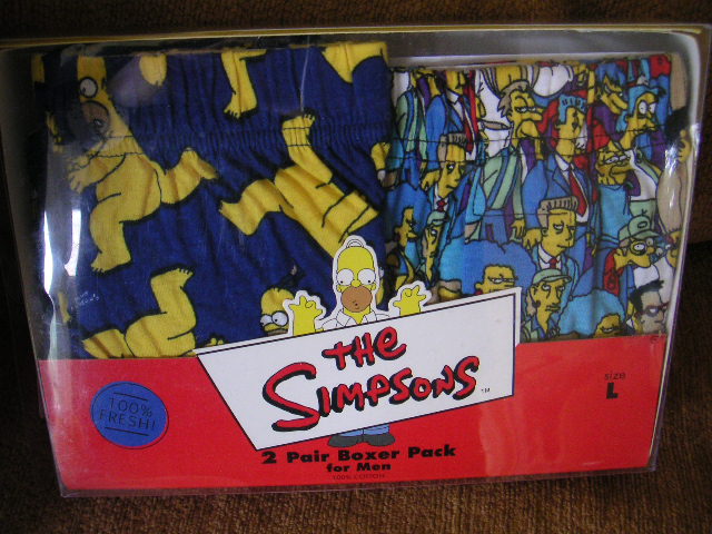 THE SIMPSONS 2 Boxer Shorts Sz L New, Sealed Box 100% Cotton
