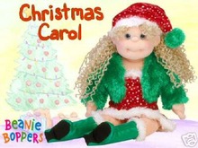 Ty Christmas CAROL Beanie BOPPER Doll~RARE WHITE POM Version