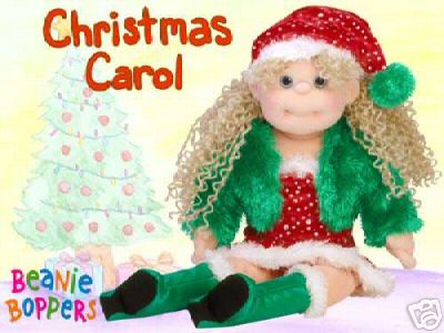 Ty Christmas CAROL Beanie BOPPER Doll~RARE WHITE POM Version
