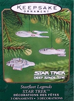STARFLEET LEGENDS 3 Ornaments STAR TREK Hallmark 2001