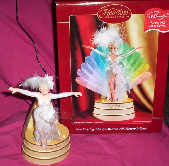 MARILYN MONROE Ornament with Fiber Optic Lighted Stage by Carlton 2002