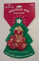 3-D Holiday Barbie Doll(1993 #1 Holiday Barbie) Hallmark Pin 1995 New