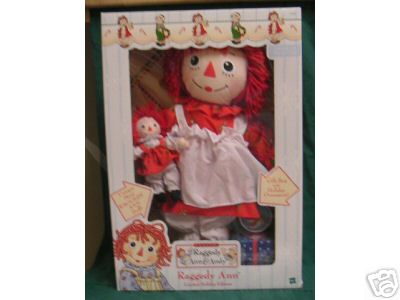RAGGEDY ANN HOLIDAY Christmas Doll w/ mini Ann Doll + Ornament~Limited Edition