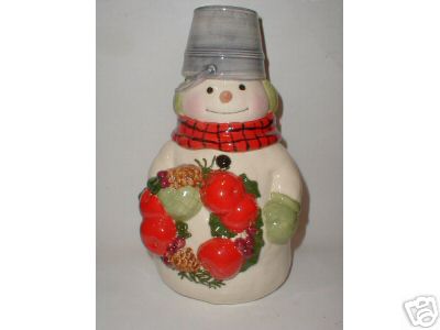 MITFORD SNOWMAN Cookie Jar by Hallmark MINT Condition JAN KARON