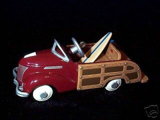 1939 Garton Ford Station Wagon w/ Surf Board Hallmark 1999 Ornament
